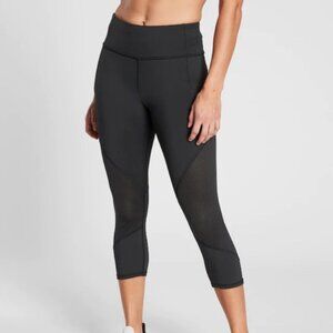 Athleta Mesh Capri Leggings in Black, size S